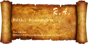 Réthi Alexandra névjegykártya